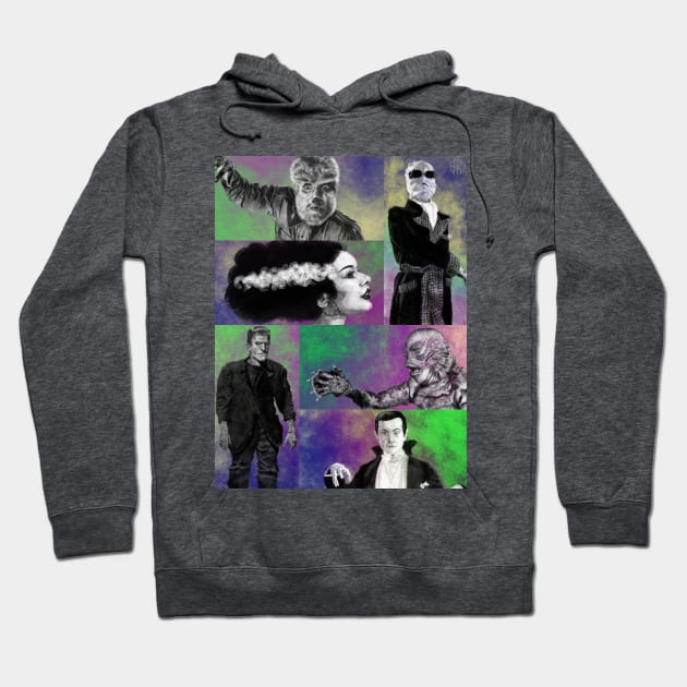 Monster Collage Hoodie by AMKdesigns